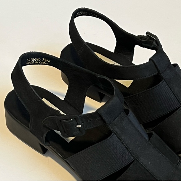 Nordstrom Vintage Black Leather Strap Fisherman Sandals - Picture 3 of 4